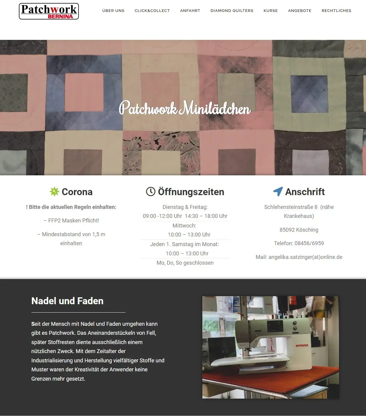 patchwork-minilaedchen Webdesign Fullpage Kleiner Preis